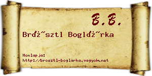 Brösztl Boglárka névjegykártya
